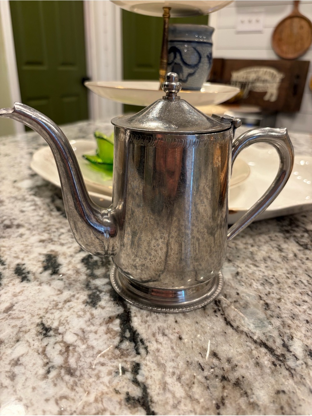 Classic Silver-Tone Coffee Pot - Polished Gray Finish